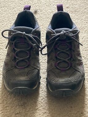 Merrell Gray and Purple Women's Trail Shoes size 8